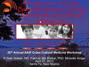The Importance of Culture Based Intervention as a