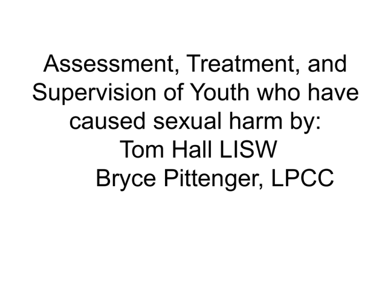 Tom Hall LISW and Bryce Pittenger, LPCC