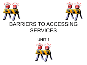 F910 Barriers to accessing services