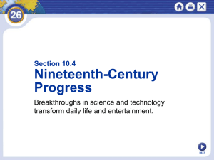 19th Century Progress: Inventions, Science, Mass Culture