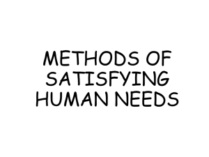 Methods of Satisfying Human Needs: Defense Mechanisms