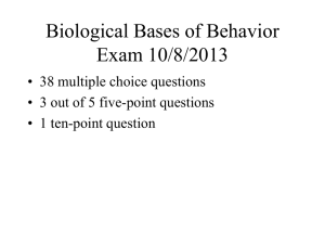 Biological Bases of Behavior Exam - College Level
