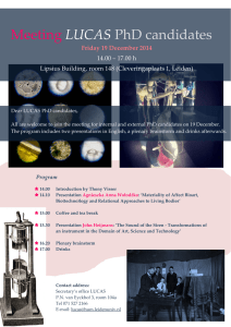 Meeting LUCAS PhD candidates