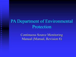 Revision 8 – Continuous Source Monitoring Manual (CSMM)