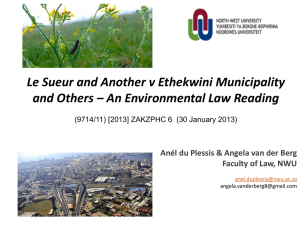 Le Sueur v Ethekwini: Environmental Law Case Analysis