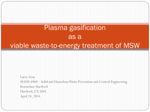 Plasma Gasification of MSW presentation Gray