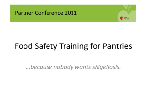 Food Safety Training 2012 for Pantries: PowerPoint