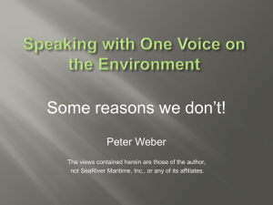 Speaking with One Voice on the Environment