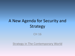 Security & Strategy: A New Agenda in the Contemporary World