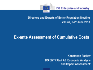 Ex-ante Assessment of Cumulative Costs
