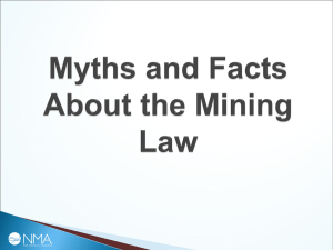 Myths & Facts About the Mining Law
