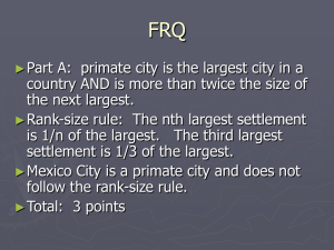 Urban Geography: Primate Cities & City Models