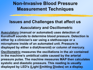 Non-Invasive Blood Pressure Measurement Techniques and Issues