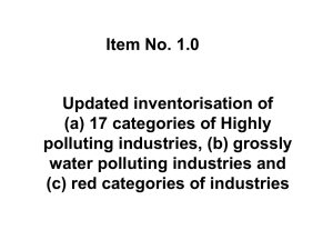 (a) 17 categories of Highly polluting industries, (b)