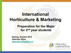 International Horticulture & Marketing Presentation
