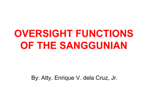 2014 Oversight and Quasi-Judicial Functions of the Sanggunian