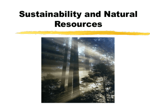 Sustainability and Natural Resources