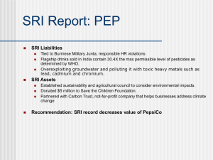PepsiCo SRI Report: Liabilities & Assets Analysis