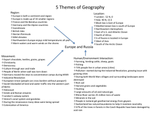 5 Themes of Geography: Europe & Russia Outline