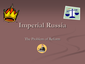 Imperial Russia - Kingussie High School Social Subjects