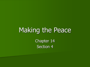 Making the Peace - A More Perfect Union