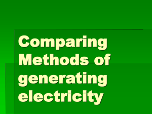 Comparing Methods of generating electricity