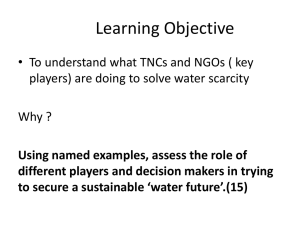 Water conservation and the role of NGOs