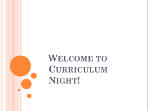 Welcome to Curriculum Night!