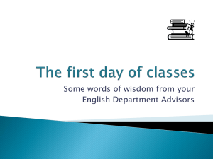 The First Day of Class