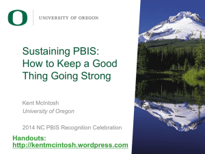 Sustainability Strategies - NC DPI Behavior Support Section