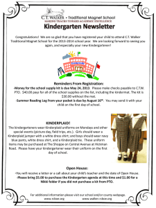 C.T. Walker Kindergarten Newsletter 2013-2014