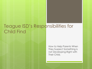 Child Find Presentation - Teague Independent School District