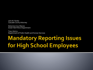 Mandatory Reporting High School