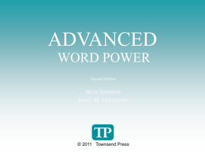 Advanced Word Power: Vocabulary Building