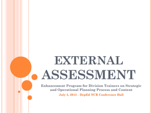External Assessment in Education: Strategic Planning