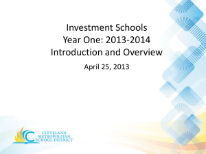 Presentation 4/25/13 - Cleveland Metropolitan School District