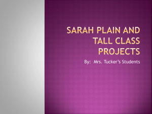 Sarah Plain and Tall Class Projects