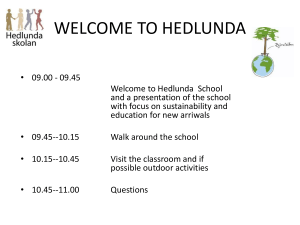 WELCOME TO HEDLUNDA