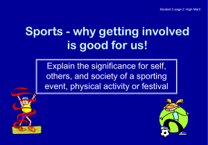 Sports - why getting involved is good for us!