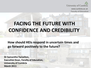 Dr Sam Twiselton - `Facing the future with confidence