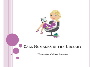 Call Numbers Presentation