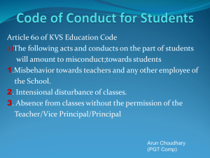 KVS School: Student Code of Conduct & Discipline