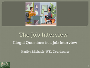 The Job Interview - Work Experience Coordinators` Association