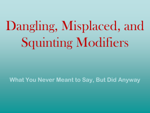 Dangling, Misplaced, Squinting Modifiers: Grammar Guide