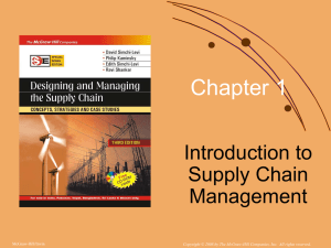 CHAPTER 1 INTRODUCTION TO SUPPLY CHAIN MANAGEMENT