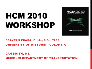 HCM OUTLINE - Missouri Department of Transportation