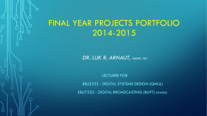Final Year Projects Portfolio: Digital Systems & Broadcasting