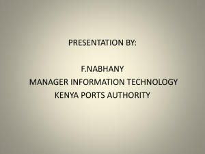 it media presentation - Kenya Ports Authority