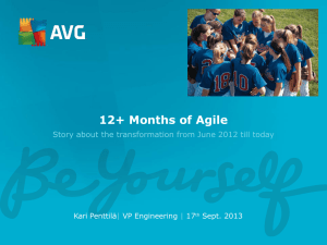 Kari Penttilä - 12 months of Agile