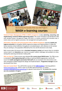NEW! ECB WASH e-learning courses now available